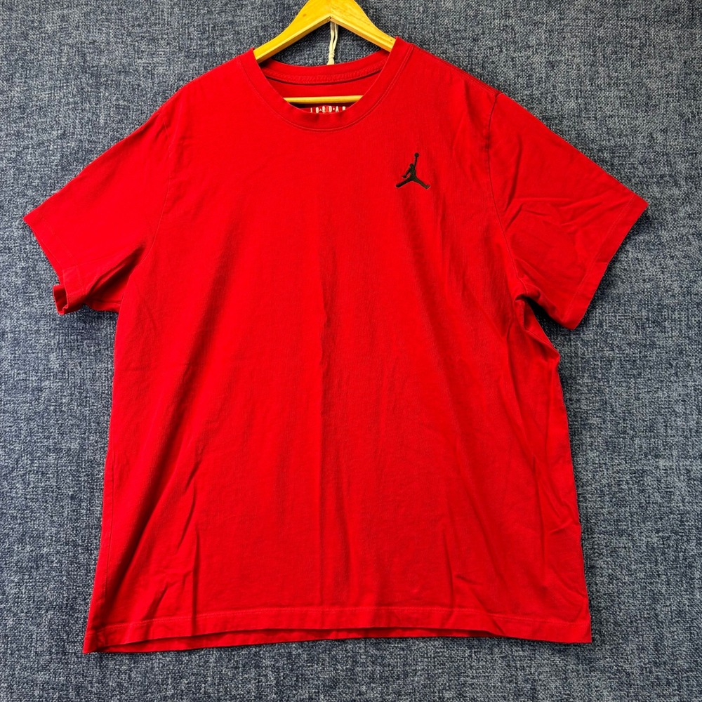 Jordan T-Shirt Mens 3XL Red Cotton Regular Fit Jumpman Logo Short Sleeve